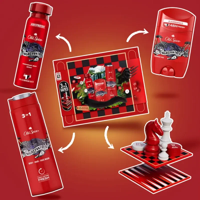 OLD SPICE ΣΕΤ ΔΏΡΟΥ NIGHTPANTHER DEODORANT STICK (50ml) + SHOWER GEL/SHAMPOO (250ml) + DEODORANT BODY SPRAY (150ml)