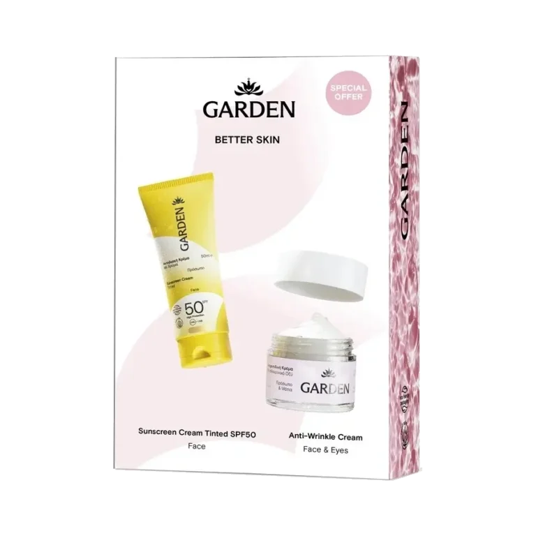 GARDEN Πακέτο Sunscreen Face Tinted Cream SPF50+ (50ml) + Anti-Wrinkle Cream (50ml) 1+1 ΔΩΡΟ