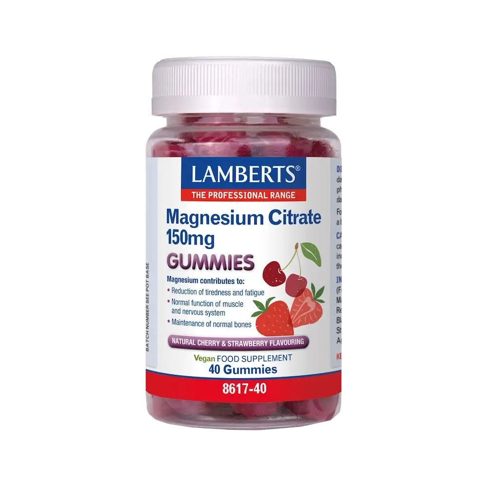 LAMBERTS Magnesium Citrate 150mg Gummies Κιτρικό Μαγνήσιο σε ζελεδάκια - 40 τεμάχια