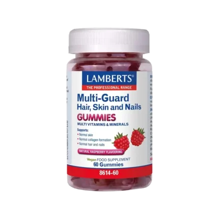 LAMBERTS Multi Guard Hair, Skin and Nails Gummies με Φυσική Γεύση Σμέουρο - 60 ζελεδάκια