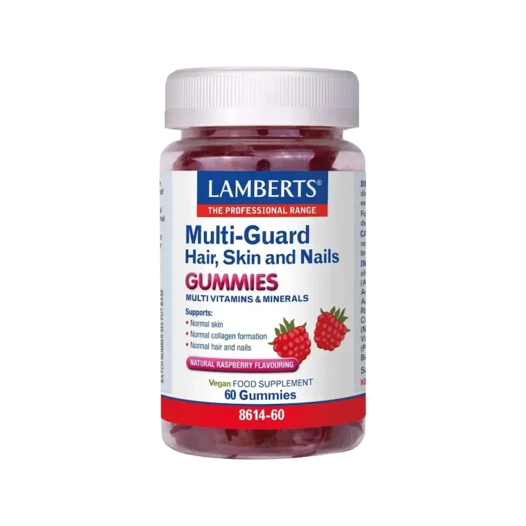 LAMBERTS Multi Guard Hair, Skin and Nails Gummies με Φυσική Γεύση Σμέουρο - 60 ζελεδάκια