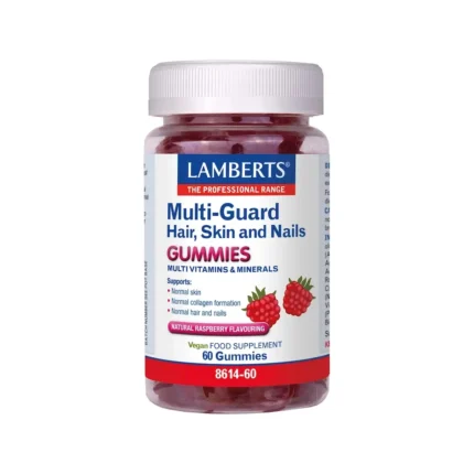 LAMBERTS Multi Guard Hair, Skin and Nails Gummies με Φυσική Γεύση Σμέουρο - 60 ζελεδάκια