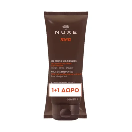 NUXE Men Multi Use Shower Gel Καθαρισμού Για Πρόσωπο Σώμα Μαλλιά (2x200ml) 1+1 ΔΩΡΟ