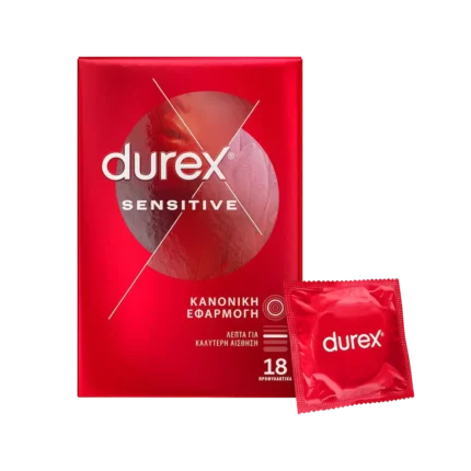 DUREX Sensitive Λεπτά Προφυλακτικά Κανονική Εφαρμογή - 18 τεμάχια