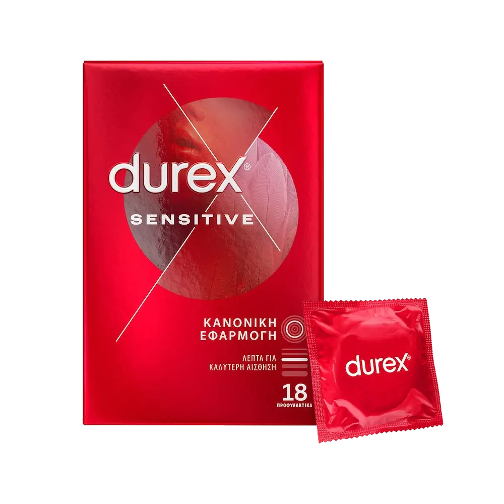 DUREX Sensitive Λεπτά Προφυλακτικά Κανονική Εφαρμογή - 18 τεμάχια