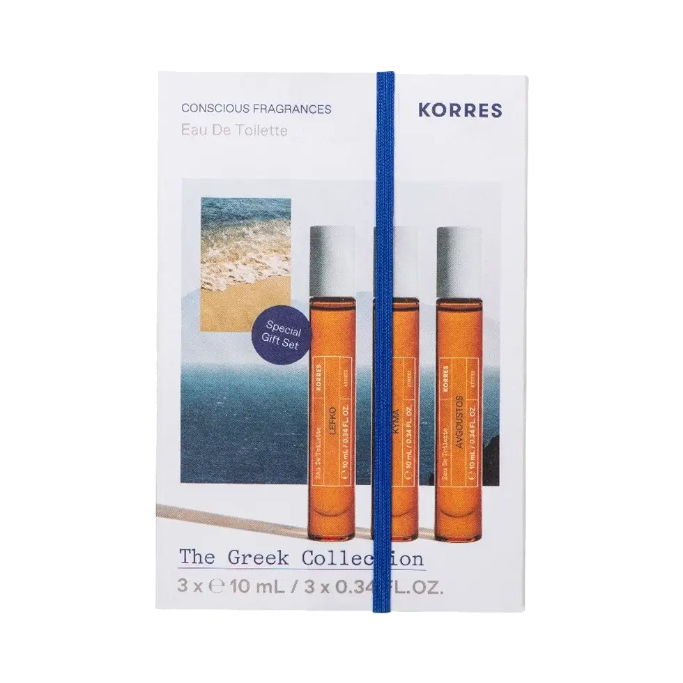 KORRES The Greek Collection Eau De Toilette Lefko (10ml) + Kyma (10ml) + Avgoustos (10ml) ΠΑΚΕΤΟ 3 ΑΡΩΜΑΤΩΝ