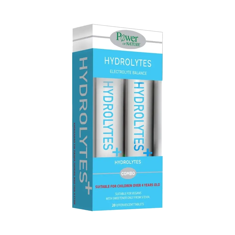 POWER OF NATURE Hydrolytes Ηλεκτρολύτες με Γεύση Λεμόνι (2x20 αναβράζοντα δισκία 1+1 ΠΡΟΣΦΟΡΑ