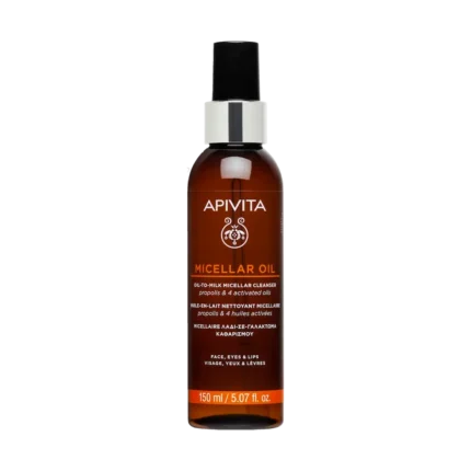 APIVITA Micellar Oil Λάδι-Σε Γαλάκτωμα Καθαρισμού για Πρόσωπο, Μάτια & Χείλη - 150ml
