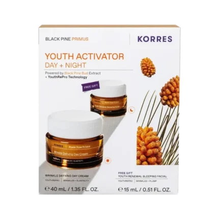 KORRES Black Pine Primus Wrinkle Defying Κρέμα Ημέρας (40ml) + Κρέμα Νύχτας (15ml) ΠΑΚΕΤΟ ΠΡΟΣΦΟΡΑΣ