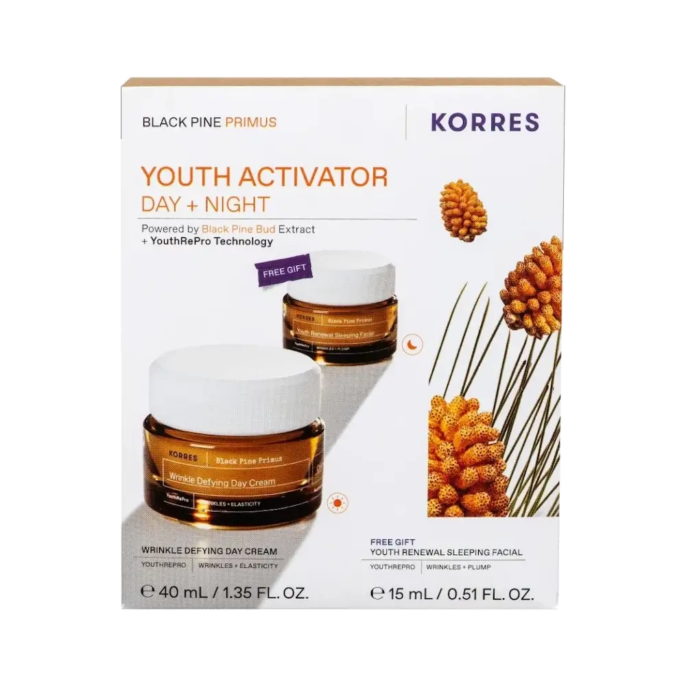KORRES Black Pine Primus Wrinkle Defying Κρέμα Ημέρας (40ml) + Κρέμα Νύχτας (15ml) ΠΑΚΕΤΟ ΠΡΟΣΦΟΡΑΣ