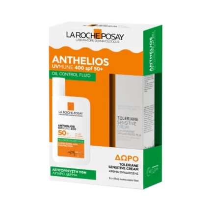 LA ROCHE POSAY Anthelios UVMUNE 400 Oil Control Fluid SPF50+ (50ml) + Toleriane Sensitive Creme (15ml) ΔΩΡΟ
