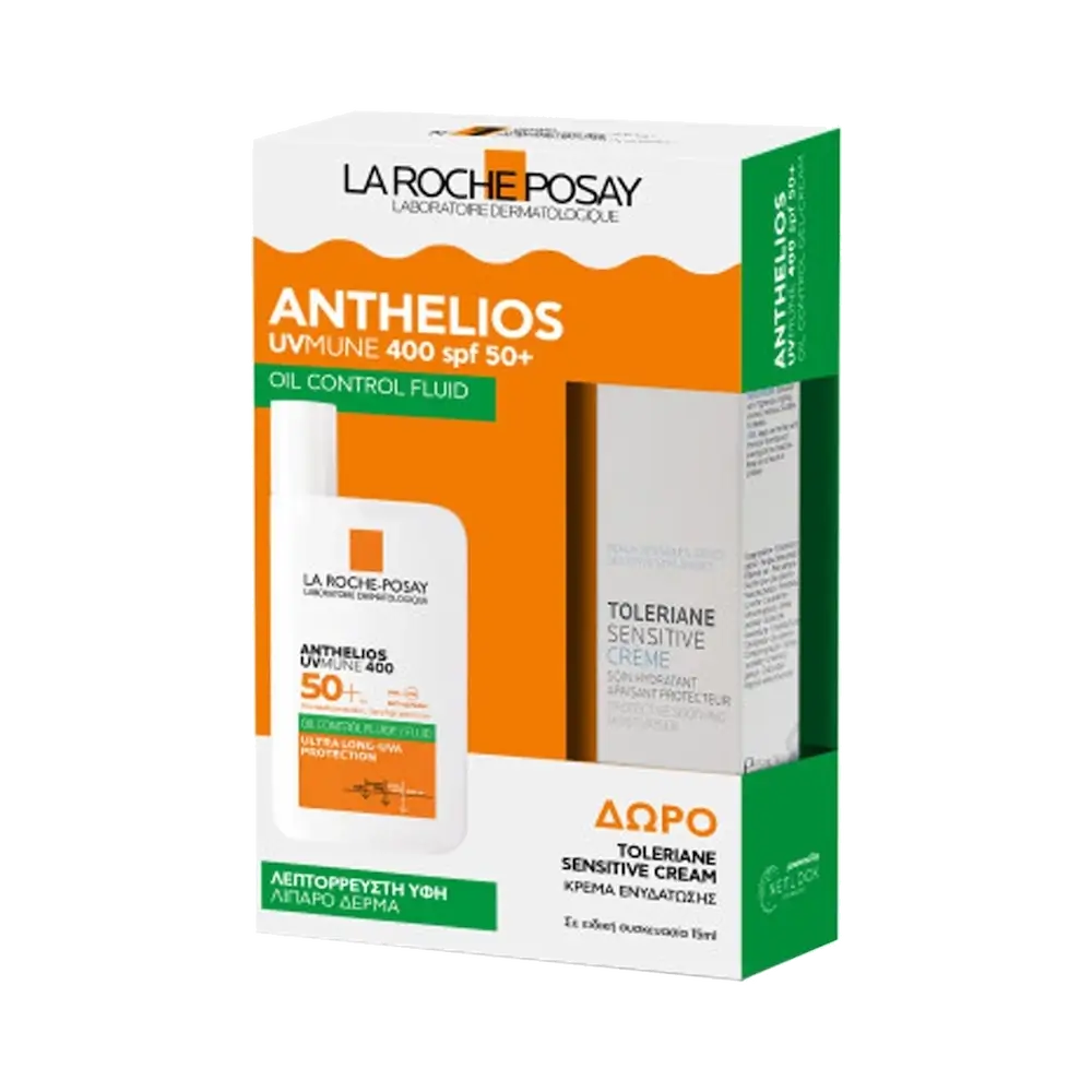 LA ROCHE POSAY Anthelios UVMUNE 400 Oil Control Fluid SPF50+ (50ml) + Toleriane Sensitive Creme (15ml) ΔΩΡΟ