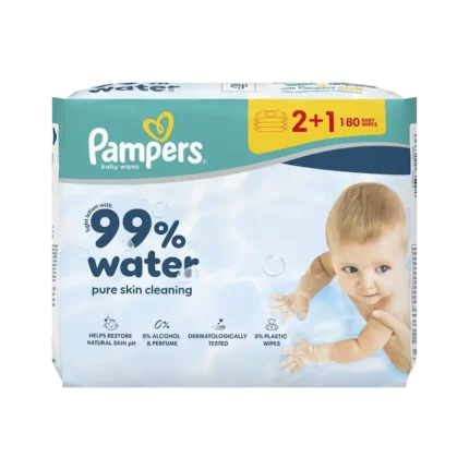 PAMPERS 99% Water Μωρομάντηλα 2+1 ΔΩΡΟ (180 τεμάχια)
