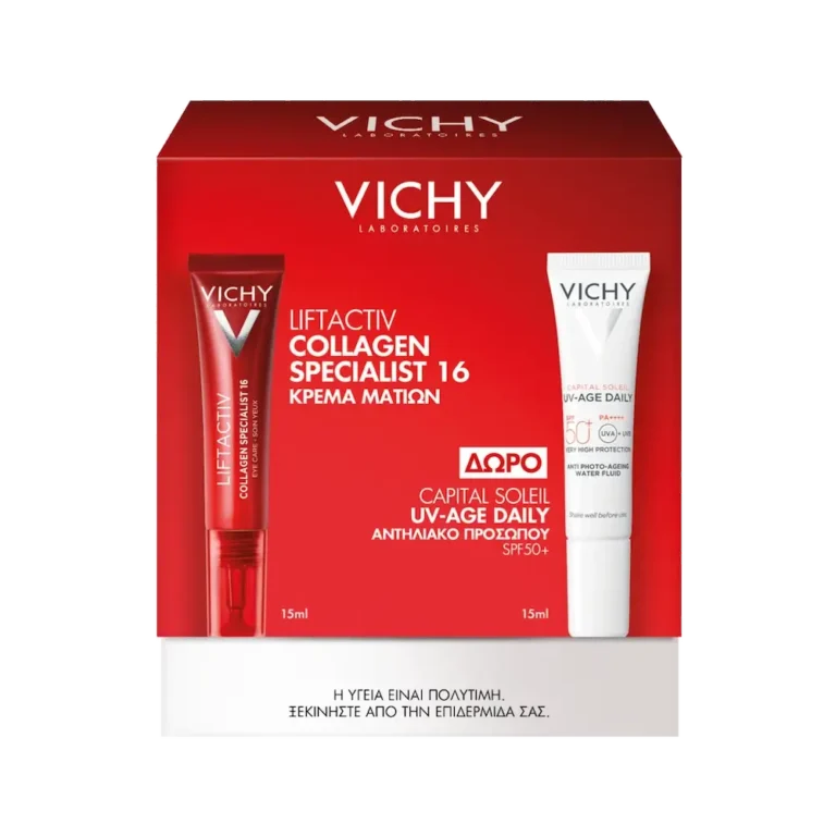 VICHY Liftactiv Collagen Specialist 16 Eye Cream Κρέμα Ματιών (15ml) + Capital Soleil UV Age Daily Αντηλιακό Προσώπου SPF50+ (15ml) ΔΩΡΟ