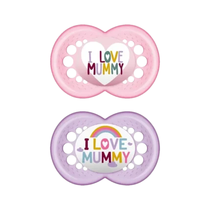 MAM Πιπίλες Σιλικόνης I LOVE MUMMY 16+ Girl (2 τεμάχια)