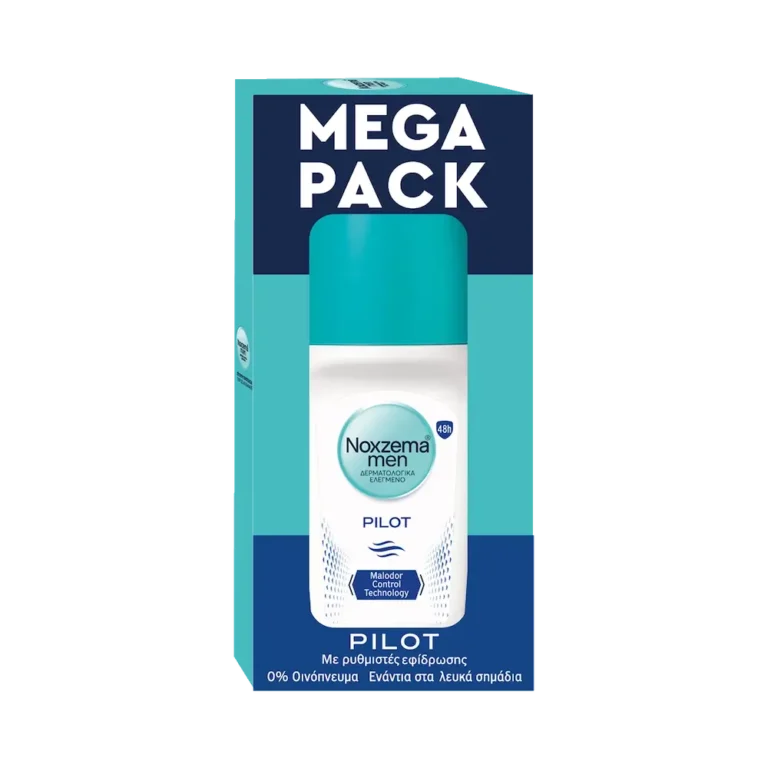 NOXZEMA Pilot Roll On Αποσμητικό κατά της Εφίδρωσης MEGA PACK 1+1 ΔΩΡΟ (2x50ml)